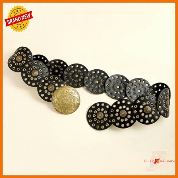 Vintage Western Wide Disc Belt Adjustable PU Leather Boho Style main image 6